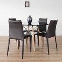 Ver imagem 1 de Conjunto Sala de Jantar Mesa Eiffel Redonda 120cm Tampo MDF com 4 Cadeiras Amanda Marrom