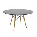 Ver mais imagens de Conjunto Sala de Jantar Mesa Eiffel Redonda 120cm Tampo MDF com 4 Cadeiras Amanda Marrom