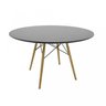 Conjunto Sala de Jantar Mesa Eiffel Redonda 120cm Tampo MDF com 4 Cadeiras Cloe Base Aço  - 5