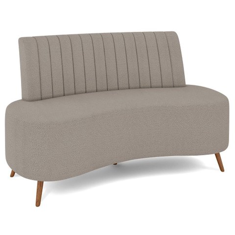 Sofá 2 Lugares para Sala Living 135cm Pés Palito Tamar K04 Bouclê Bege Escuro - Mpozenato