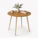 Ver imagem 2 de Mesa Jantar Sofia Redonda 80cm Freijó Natura 18mm Pés de Madeira Natural Marin