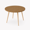Ver imagem 1 de Mesa Jantar Sofia Redonda 80cm Freijó Natura 18mm Pés de Madeira Natural Marin