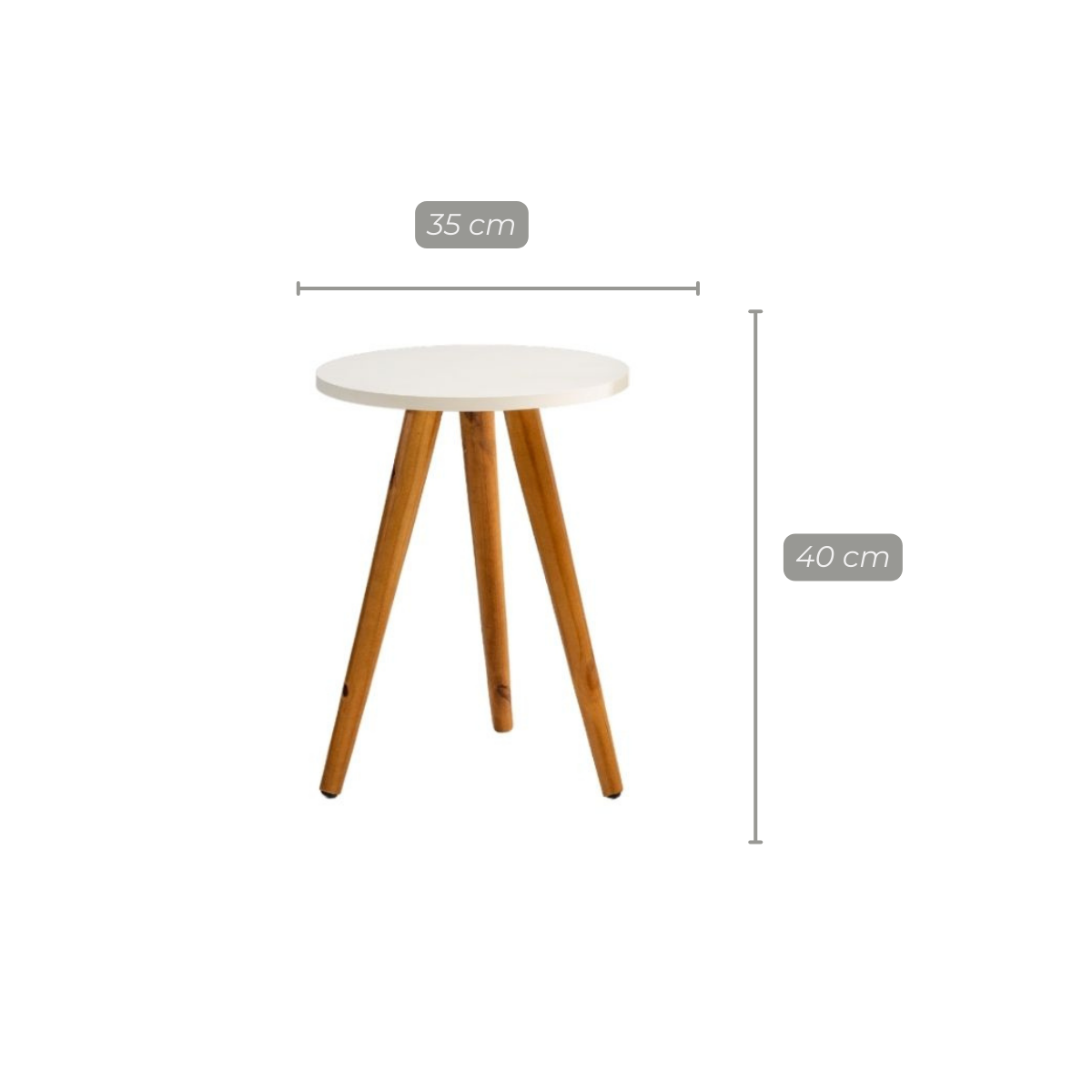 Mesinha Lateral Apoio Sala Mdf Branco 1 Un - 6