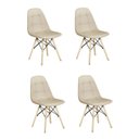 Ver imagem 2 de Conjunto Sala de Jantar Mesa Eiffel Redonda 120cm Tampo MDF com 4 Cadeiras Eiffel Botonê Bege