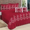Kit Cobre Leito Casal Queen Amore 07 Peças Bordadas VERMELHO - 1