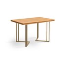 Ver imagem 1 de Mesa Retangular 120x80 Alice Tampo Imbuia em Madeira Base Industrial Champagne