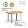 Mesa Retangular 120x80 Alice Tampo Imbuia em Madeira Base Industrial Champagne - 2