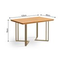 Ver imagem 3 de Mesa Retangular 120x80 Alice Tampo Imbuia em Madeira Base Industrial Champagne