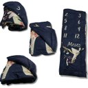 Ver imagem 6 de Edredom Dupla Face para Foto Bebê Mêsversário Unicórnio Azul