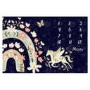 Ver imagem 1 de Edredom Dupla Face para Foto Bebê Mêsversário Unicórnio Azul