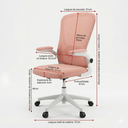 Ver imagem 6 de Cadeira Escritório Giratória Ergonômica com Tela Mesh Altura Ajustável Rosa