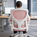 Ver imagem 4 de Cadeira Escritório Giratória Ergonômica com Tela Mesh Altura Ajustável Rosa