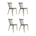Ver imagem 2 de Conjunto Sala de Jantar Mesa Eiffel Redonda 120cm Tampo MDF com 4 Cadeiras Janaína Cinza