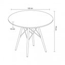 Ver imagem 7 de Conjunto Sala de Jantar Mesa Eiffel Redonda 120cm Tampo MDF com 4 Cadeiras Janaína Cinza