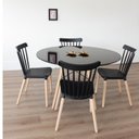 Ver imagem 2 de Conjunto Sala de Jantar Mesa Eiffel Redonda 120cm Tampo MDF com 4 Cadeiras Janaína Preto