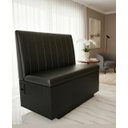 Ver imagem 2 de Canto Reto Poltrona Sofá Booth com Baú1,20 Preto com Bau Costura Verticais