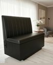 Ver imagem 2 de Canto Reto Poltrona Sofá Booth com Baú1,20 Preto com Bau Costura Verticais