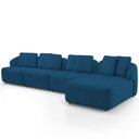 Ver imagem 6 de Sofá 5 Lugares com Chaise Direito Sala Living 388cm Arlo F04 Veludo Azul Marinho - Lyam Decor