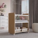 Ver imagem 6 de Berço Móvel de Bebê com Rodinhas e Grade Móvel Jasmin Nature