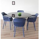 Ver imagem 1 de Conjunto Sala de Jantar Mesa Eiffel Redonda 120cm Tampo MDF com 4 Cadeiras Marcela 