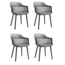 Ver imagem 2 de Conjunto Sala de Jantar Mesa Eiffel Redonda 120cm Tampo MDF com 4 Cadeiras Marcela Cinza