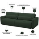 Ver imagem 3 de Sofá Retrátil Reclinável para Sala de Estar Living 270cm Sevilha F04 Veludo Verde