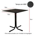 Ver imagem 4 de Conjunto Mesa de Jantar Quadrada Preta com 4 Cadeiras Estofada Preta Encosto Madeira Urban