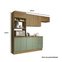 Ver imagem 2 de Armário de Cozinha Modulada Completa Reta 5 Peças 2,70m Botanic Kappesberg