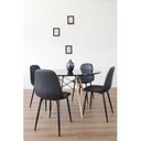 Ver imagem 1 de Conjunto Sala de Jantar Mesa Redonda 120cm Eiffel Tampo MDF com 4 Cadeiras Tania PU Preto