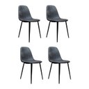 Ver imagem 2 de Conjunto Sala de Jantar Mesa Redonda 120cm Eiffel Tampo MDF com 4 Cadeiras Tania PU Preto