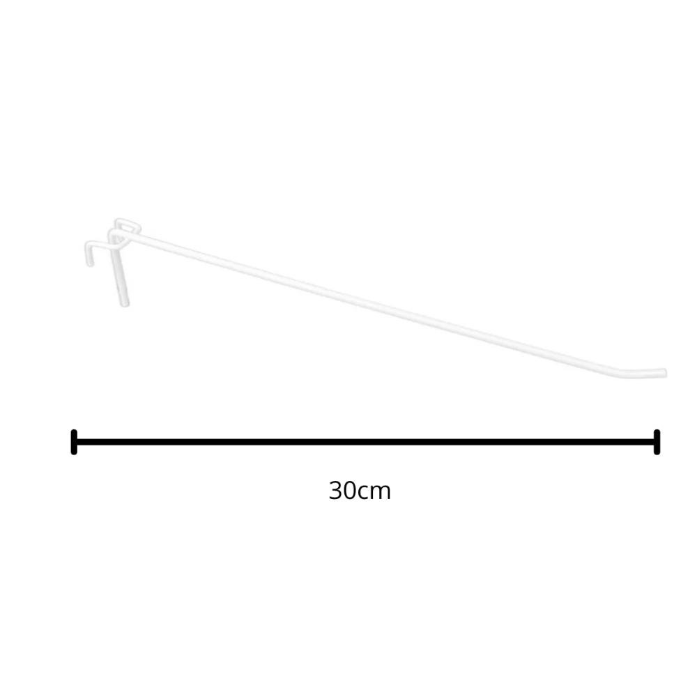 50 Gancho para Tela Aramada 30cm - Arame 4mm Branco - 2