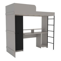 Cama Multifuncional Infantil com Roupeiro e Mesa Gamer Rebel  - 4