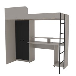 Cama Multifuncional Infantil com Roupeiro e Mesa Gamer Rebel  - 3