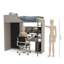 Cama Multifuncional Infantil com Roupeiro e Mesa Gamer Rebel  - 7