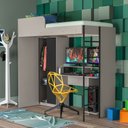 Ver imagem 2 de Cama Multifuncional Infantil com Roupeiro e Mesa Gamer Rebel 