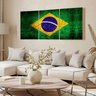Kit 3 Quadro Decorativo Bandeira Brasil Patriota Sala Quarto 28x20cm - 3