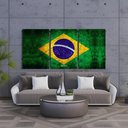 Ver imagem 2 de Kit 3 Quadro Decorativo Bandeira Brasil Patriota Sala Quarto 28x20cm