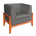 Ver imagem 3 de Kit 02 Poltronas Lucy Linho Cinza A26 Castanho