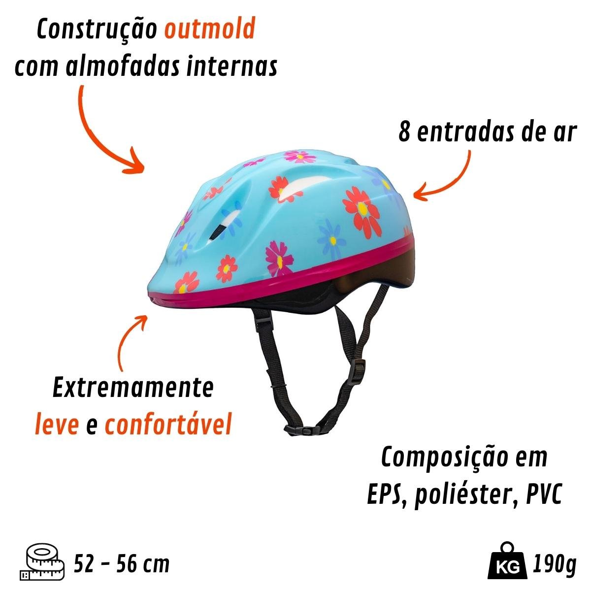 Capacete Bicicleta Infantil Bike Ciclismo Com 8 Furos Confortável e Seguro Aurora GTA - 52 à 56cm - 5