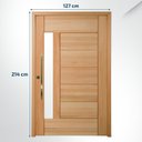 Ver imagem 2 de Porta Pivotante Maciça 214x127cm Eucalipto PM76 Lira Cruzeiro Portas