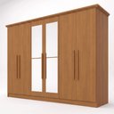 Ver imagem 2 de Guarda Roupa Casal 6 Portas com Espelho Leblon Marrom/Cinamomo