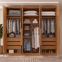 Ver imagem 4 de Guarda Roupa Casal 6 Portas com Espelho Leblon Marrom/Cinamomo