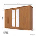 Ver imagem 3 de Guarda Roupa Casal 6 Portas com Espelho Leblon Marrom/Cinamomo