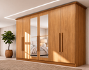 Ver imagem 1 de Guarda Roupa Casal 6 Portas com Espelho Leblon Marrom/Cinamomo