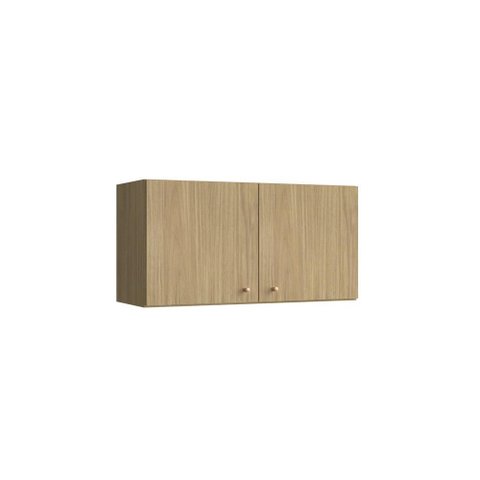 Armário Aéreo 2 Portas 80x45 cm Valência Amadeirado Claro 100% MDF Casamia
