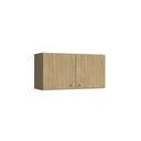 Ver imagem 1 de Armário Aéreo 2 Portas 80x45 cm Valência Amadeirado Claro 100% MDF Casamia