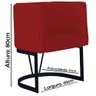 Kit 03 Poltrona Cadeira Industrial Veludo Vermelho - 2