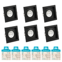 Ver imagem 1 de Kit 6x Spot Embutir Recuado Gu10 C/ Lâmpada Eco 6w Stella Cor:preto - Branco Frio