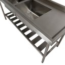 Ver imagem 5 de Pia Aço Inox Industrial 140x60x90 Cm Cuba Dupla Nortinox