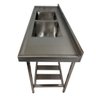 Pia Aço Inox Industrial 140x60x90 Cm Cuba Dupla Nortinox - 3